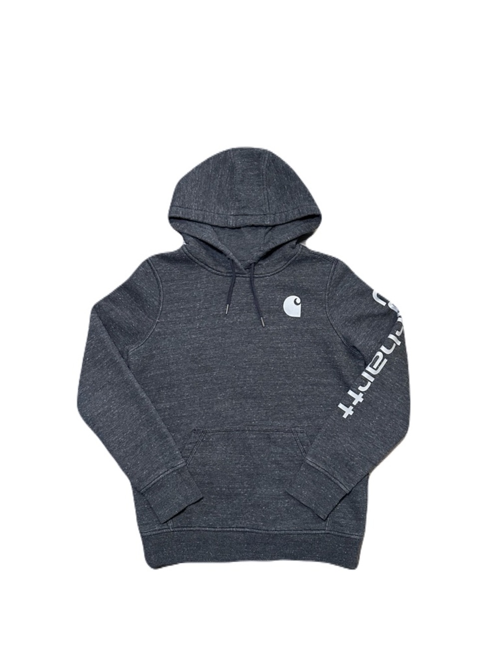 Carhartt Women’s Clarksburg Relaxed-Fit Hoodie Logo Graphic Heathered Gray Small